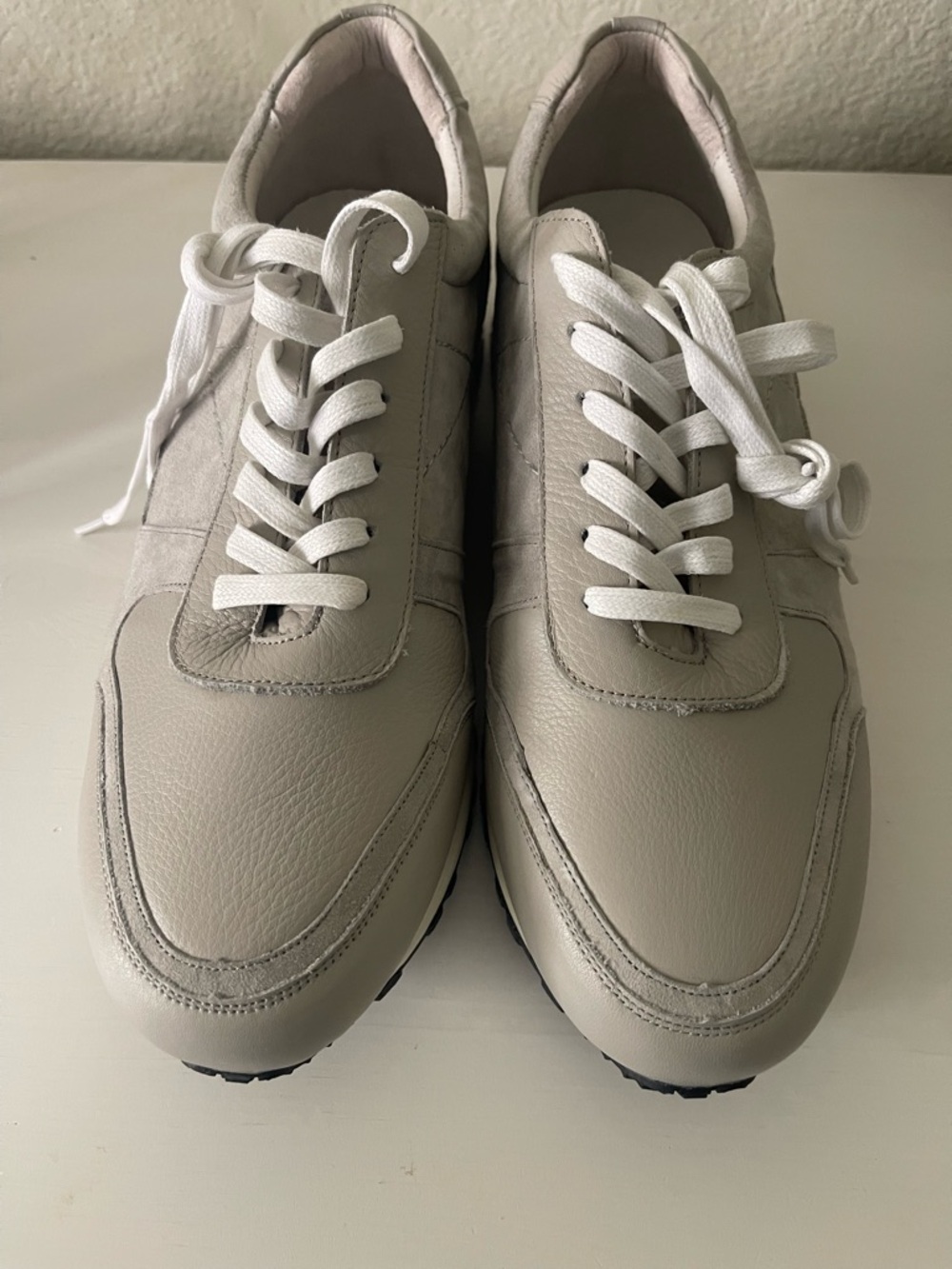 Marc Nolan Men's Sneakers - grey suede’s leather Casual Lace-Ups